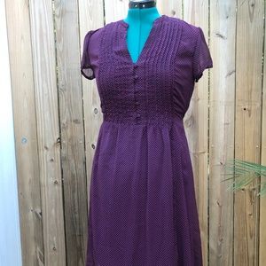 Chiffon polka dot belted shirt dress